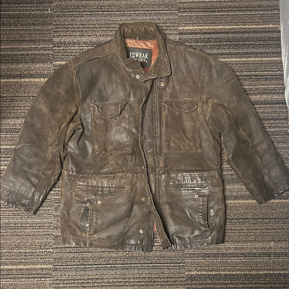 U2 Wear Me Out Dark Brown distressed Military Jacket
